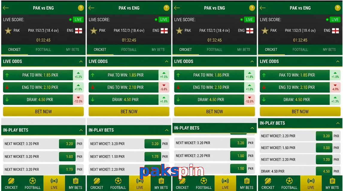 Game list for Pakspin bet section