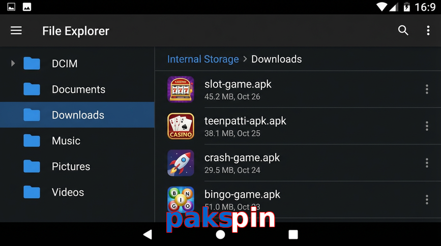 Main screen of Pakspin gameapk page for PK players
