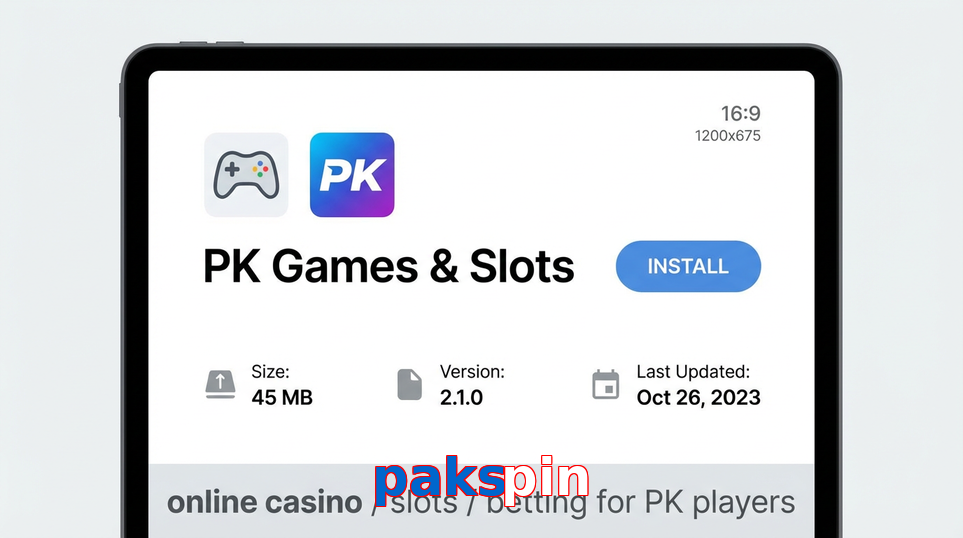 Game list for Pakspin gameapk section
